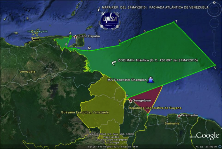 The border issue between Venezuela and Guyana World map